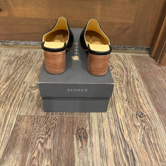 Nisolo All Day Leather Heeled Mules 7.5 Black - Picture 5 of 5